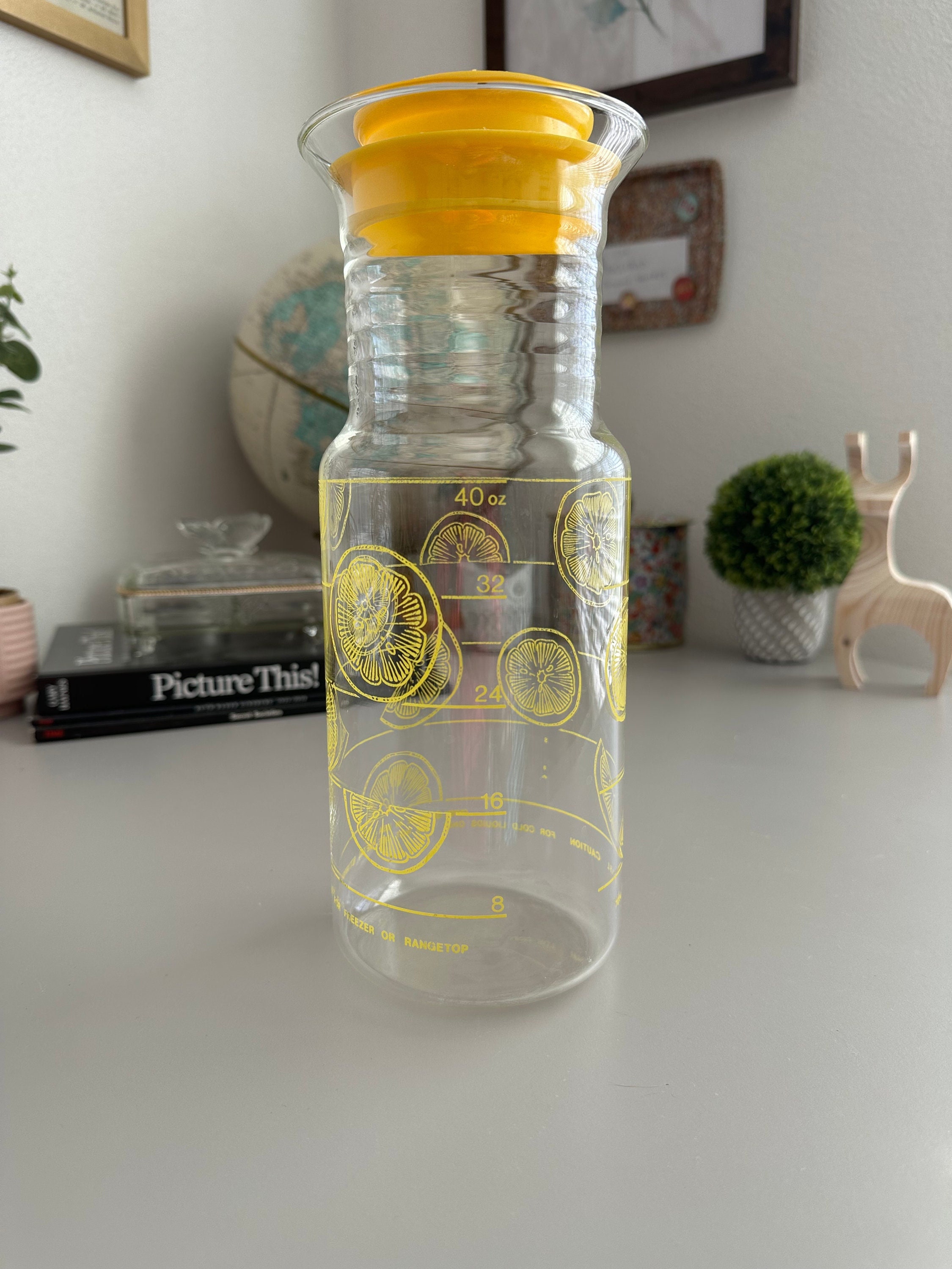 Vintage Pyrex juice carafe with lemon print – Ma and Pa's Attic ®