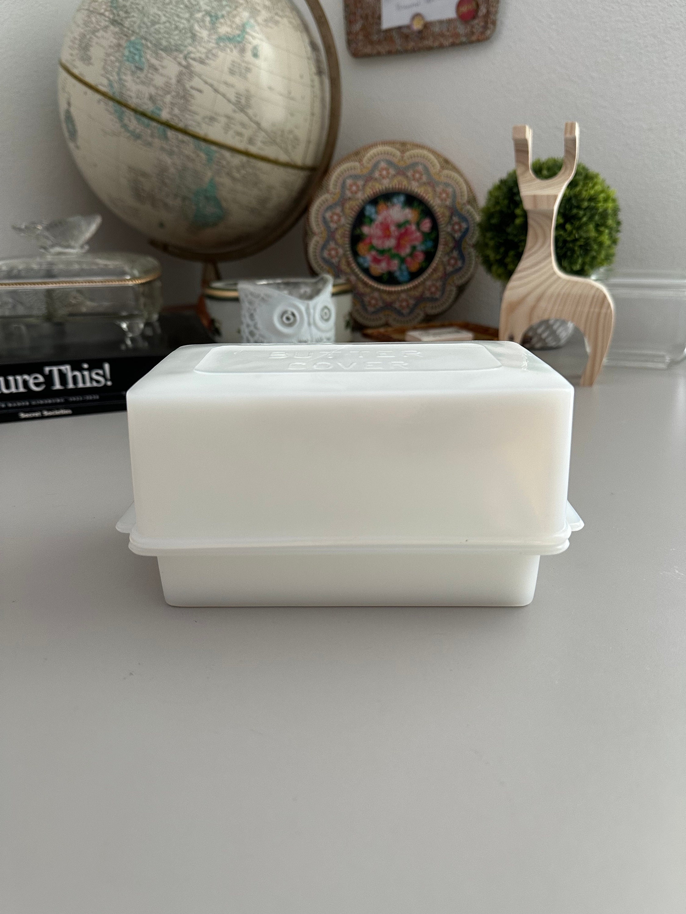 Rare Milk Glass 1 Lb Butter Dish Etsy