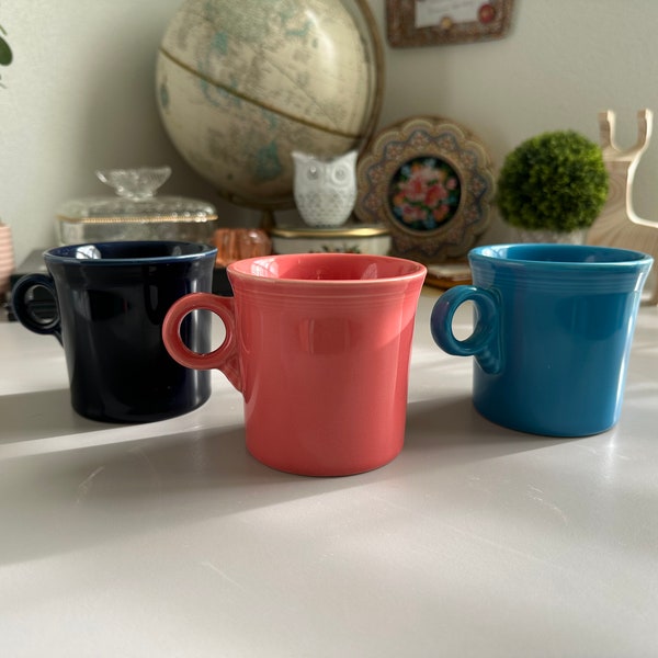 Individually Sold Fiesta Pink, Blue, and Cobalt Fiesta Mugs