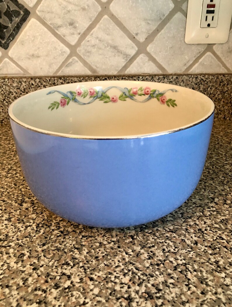 Vintage Hall's Superior Quality Kitchenware Blue Floral Etsy