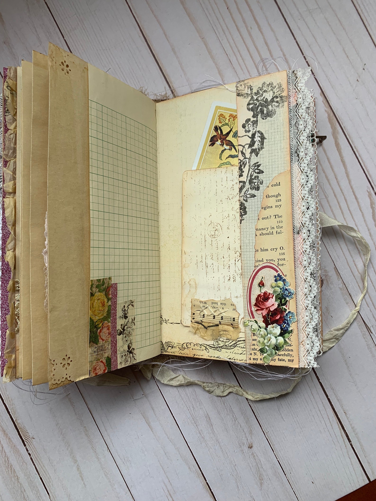 Traveler's Notebook Journal Handmade One of a Kind Junk Etsy