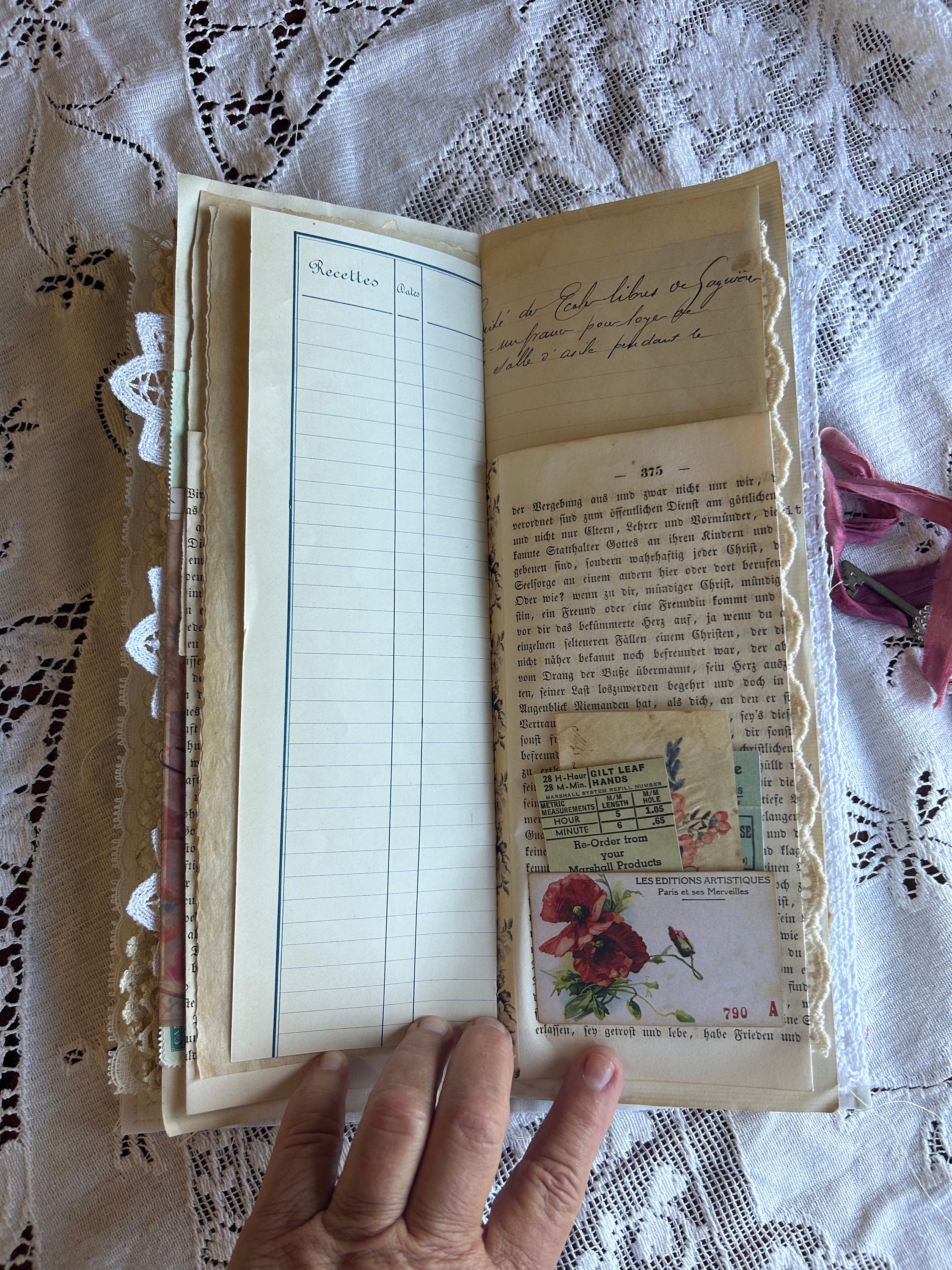 French Journal Example Tall French Document Journal - Etsy