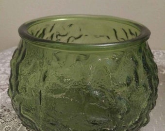 Vintage Green Brody Lettuce Textured Bowl 6 Tall