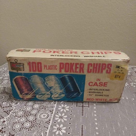 Vintage Poker Chips 100pc Plastic Original Box Kmart Rare Etsy