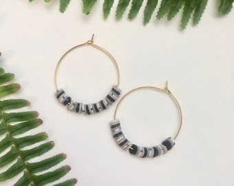 Gold hoop beaded earring, beading earring, gold hoop