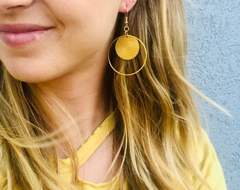 Gold Hoop earrings, gold hammered earrings, hoop earrings, statement earrings, gold earrings