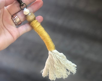 Macrame keychain, essential oil keychain