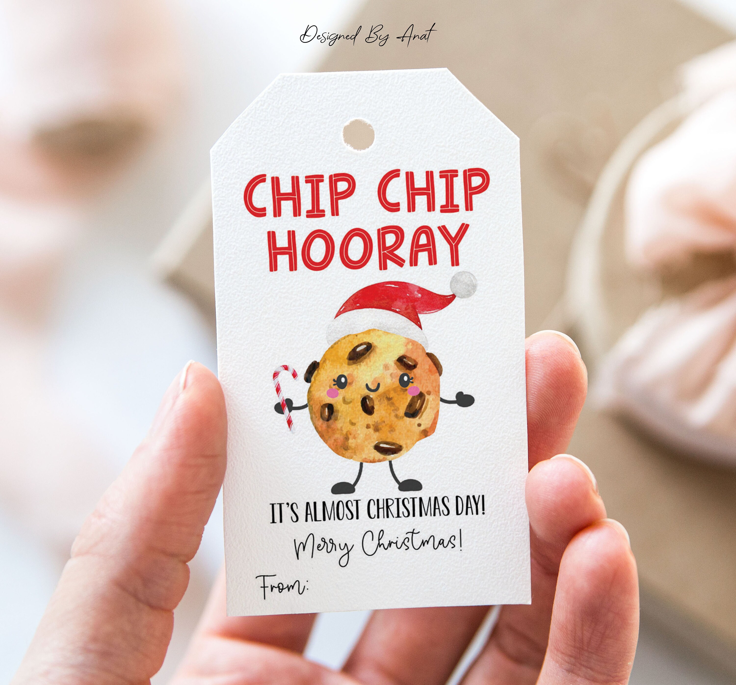 Cookie Gift Tag, Staff Appreciation Printable, Employee Appreciation Gifts,  Chip Chip Hooray Tag, Cookie Gift Tag Editable, PTA Gifts, 