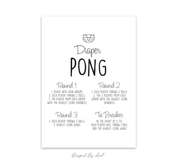 Diaper Pong Rules Printable