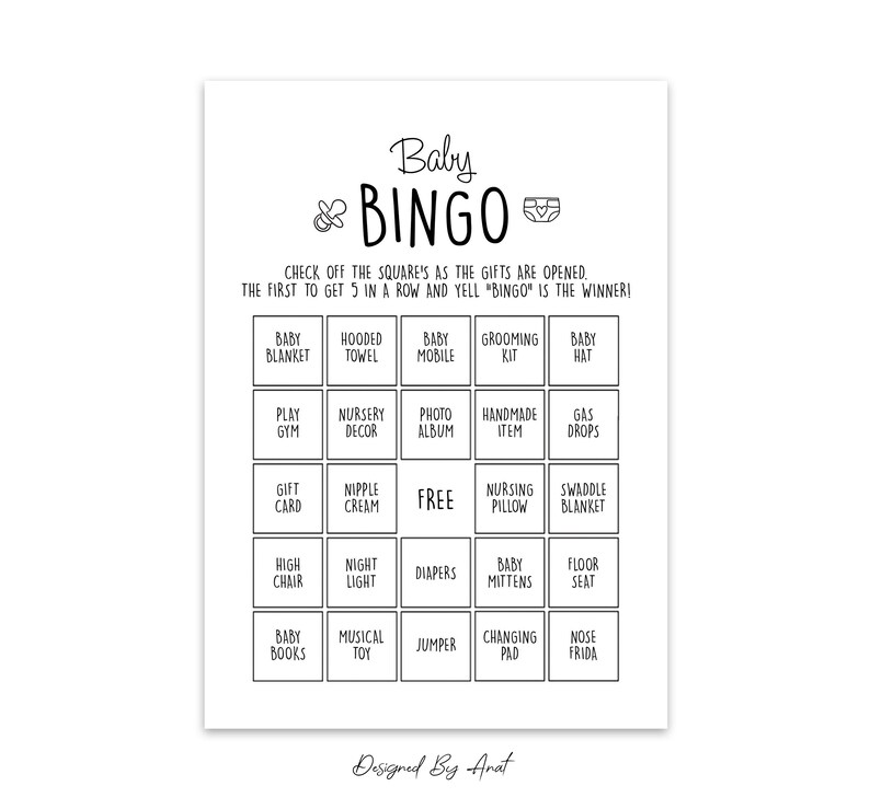 Pre Filled Baby Bingo Presents Gift Opening Baby Shower Game Etsy