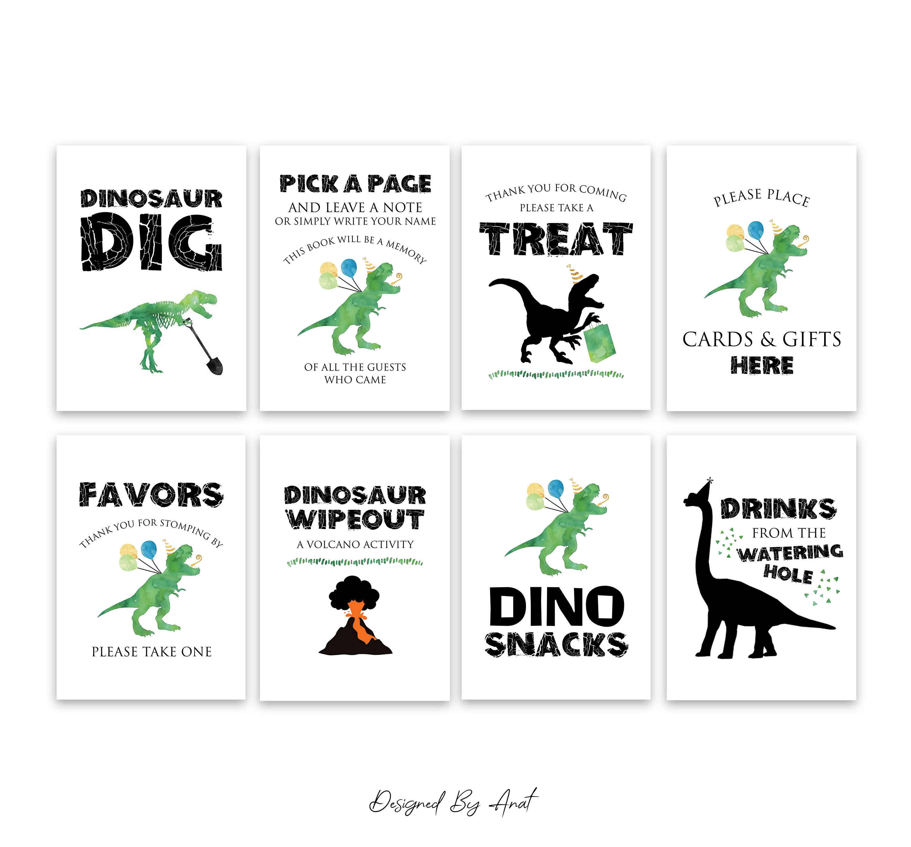 Dinosaur Birthday Sign Printable Package Party Decor Green Etsy Canada