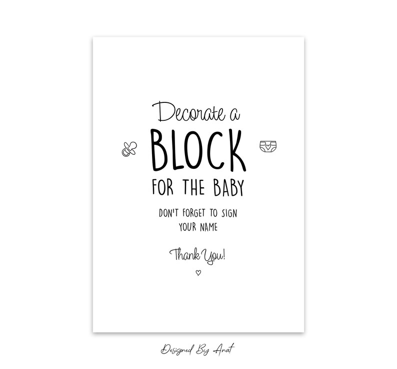 Decorate a Block Baby Shower Guest Book Alternative Blocks Etsy