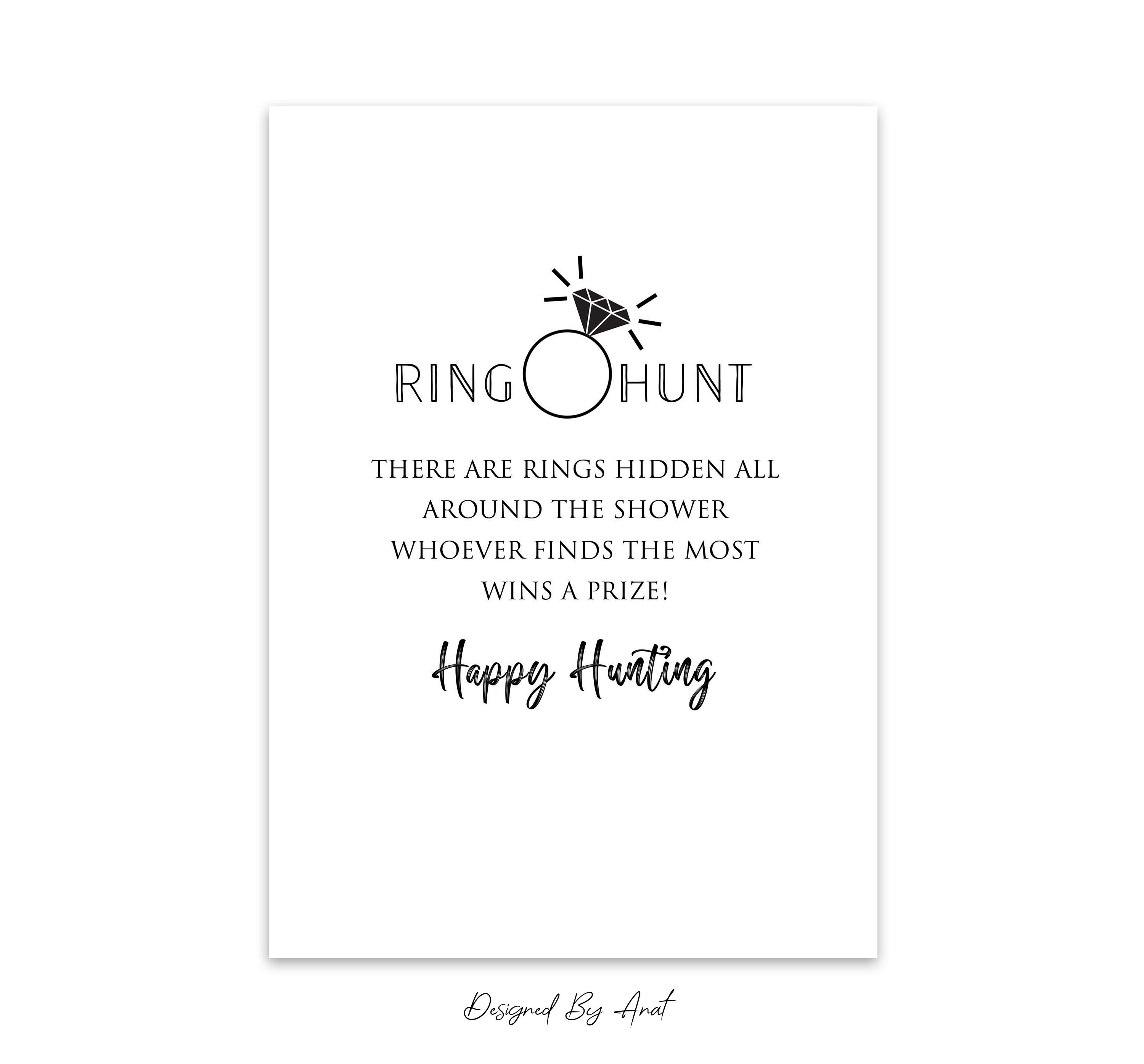 Ring Hunt Bridal Shower Game Printable Simple Black and White | Etsy