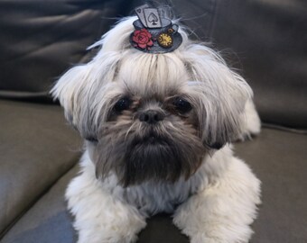 Custom Dog Hair Accessories Leather Alice in Wonterland Teacup Hat