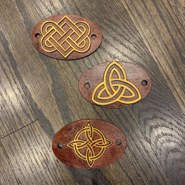 SVG File Leather Celtic Knot Hair Ornaments for Glowforge Laser Cutter