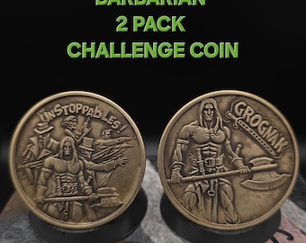Fallout Grognak The Barbarian And The Unstoppables 2 Pack Bundle Brass Challenge Coin