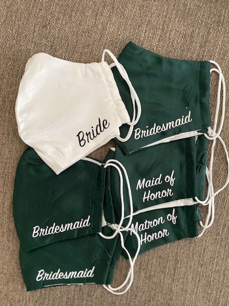 Wedding Party Face Masks Bridal Party Masks Bride Mask Etsy