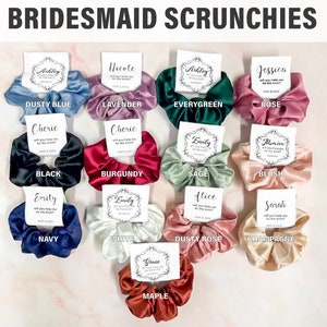 Bridesmaid Scrunchies Pack, Bride Scrunchie, Bridesmaid Scrunchie Set/Bundle, Maid of Honor Bridal Proposal Gift, Bachelorette Hair Ties