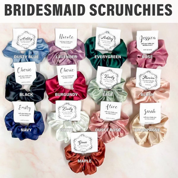 Bridal Party Scrunchies, To Have And To Hold, Bachelorette Gift, Bridesmaid Gift, Maid Of Honor Gift, SCRUNCHIE