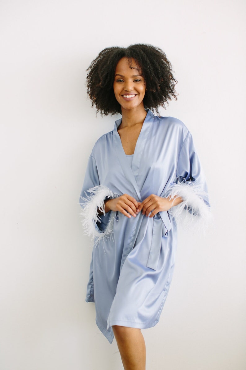 Black Friday Feather Robe Set , Feather Robe On Sale, Cyber Monday Sale , Bridesmaid Robe, Robe for Bride, SALE image 3