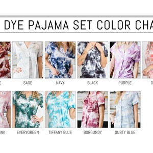 Tie Dye Bridesmaid PJ Sets, Bridal Pajama Sets, Tie-dye Wedding Getting Ready Outfit image 8