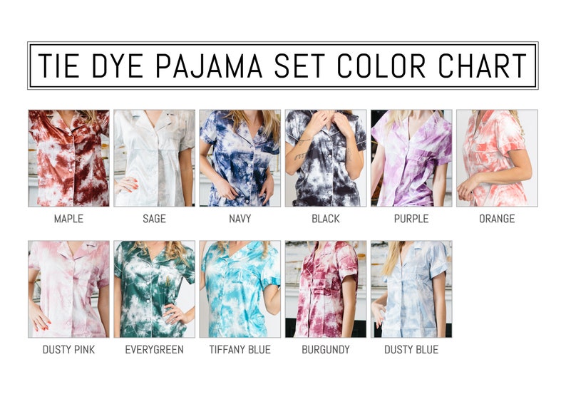 Tie Dye Bridesmaid PJ Sets, Bridal Pajama Sets, Tie-dye Wedding Getting Ready Outfit image 8
