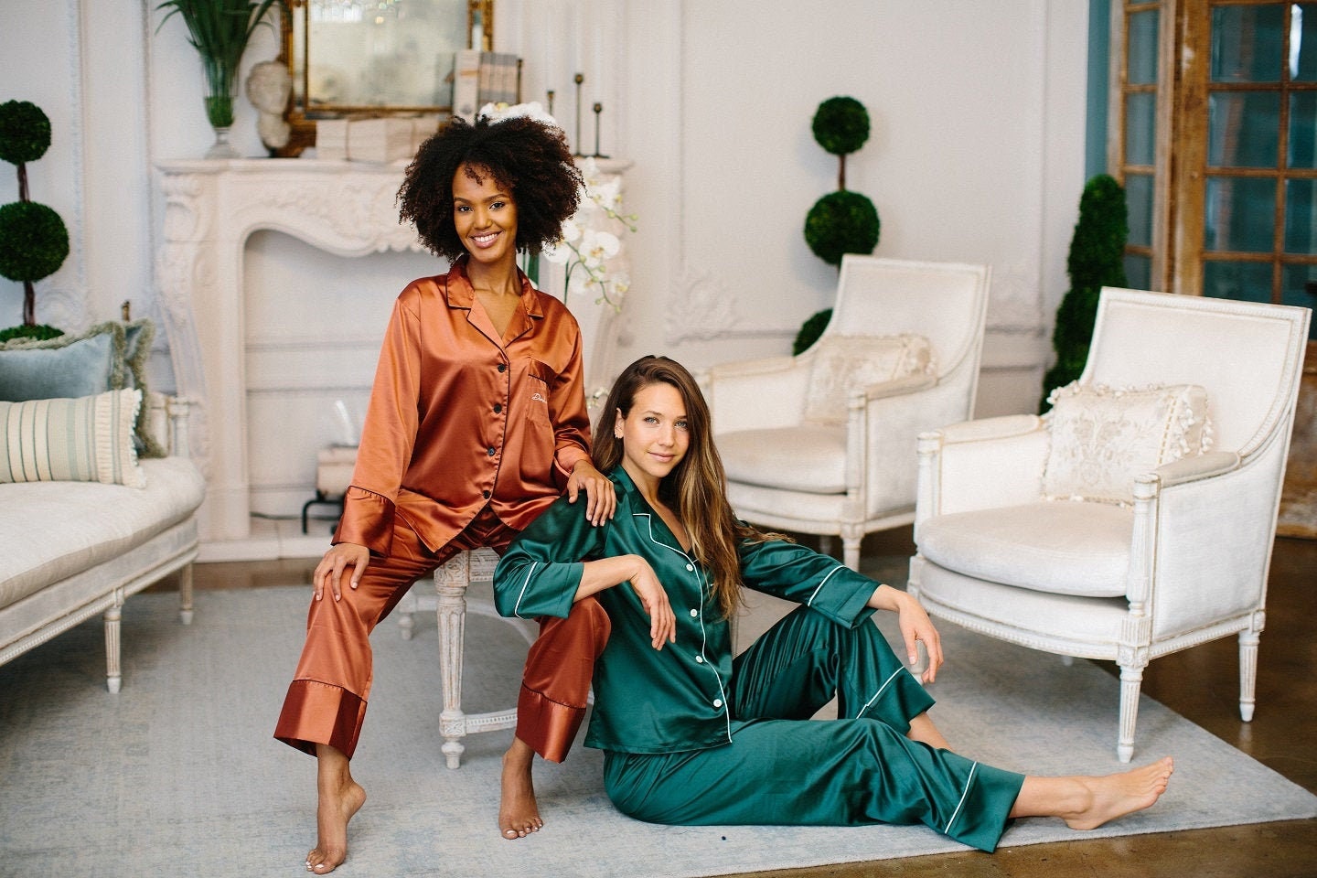 Pj set womens satin sale