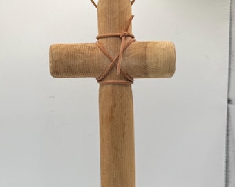 Wooden Comfort Cross, Hand-Carved Hickory Holding Cross, Christian Sympathy Gift, Bereavement Keepsake, Hand Held Prayer Cross, Faith Gift