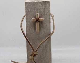 Hand Carved Indiana Limestone Cross Sculpture, Christian Housewarming, Wedding Gift for Couple, Religious Home Decor, Anniversary Gift