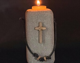 Hand-Carved Candle Holder|Indiana Limestone|Baby Shower Gift