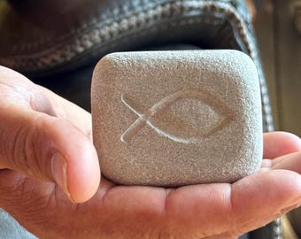 Hand-Carved Indiana Limestone Cross Tea Light Holder|Memorial Gift, Catholic Prayer Alter Stone