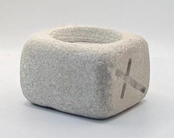 Memorial Candle Holder, Stone Cross Tea Light, Sympathy Gift Loss of Loved One, Bereavement Keepsake, Hand-Carved Limestone, Grief Gift