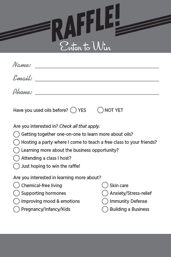 young living raffle card young living business tools oil raffle oily tools event raffle premium starter kit psk oil business raffle business