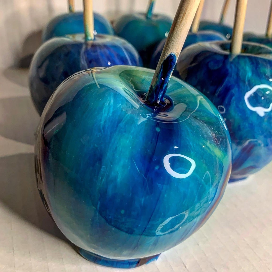 6 Marble Candy Apples Etsy