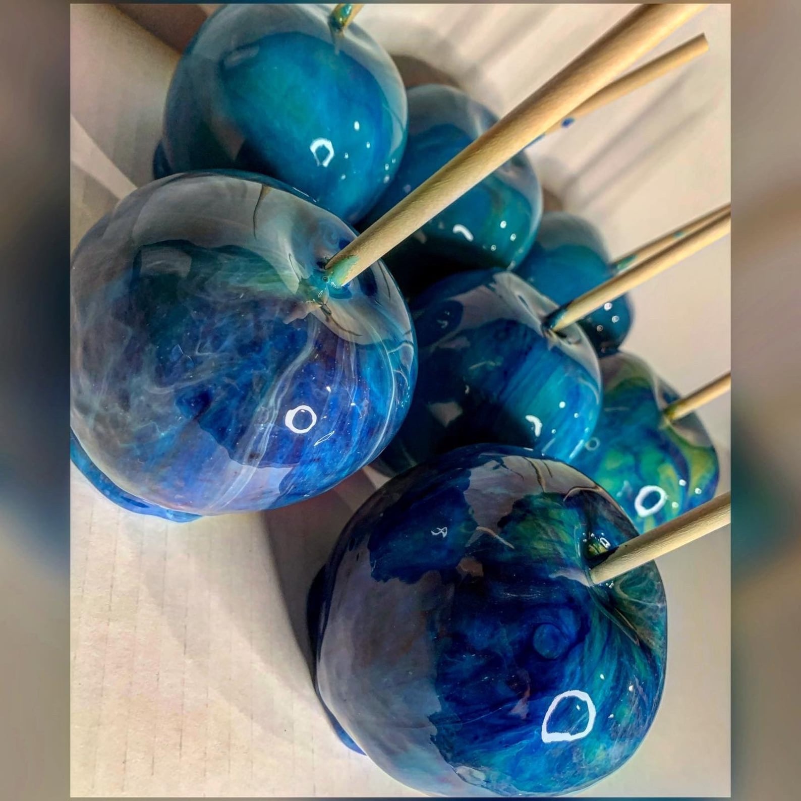 6 Marble Candy Apples Etsy