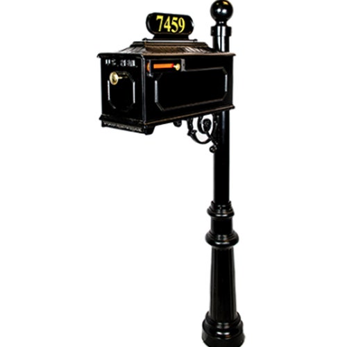 Black Mailbox and Post System Customized Address Numbers Etsy