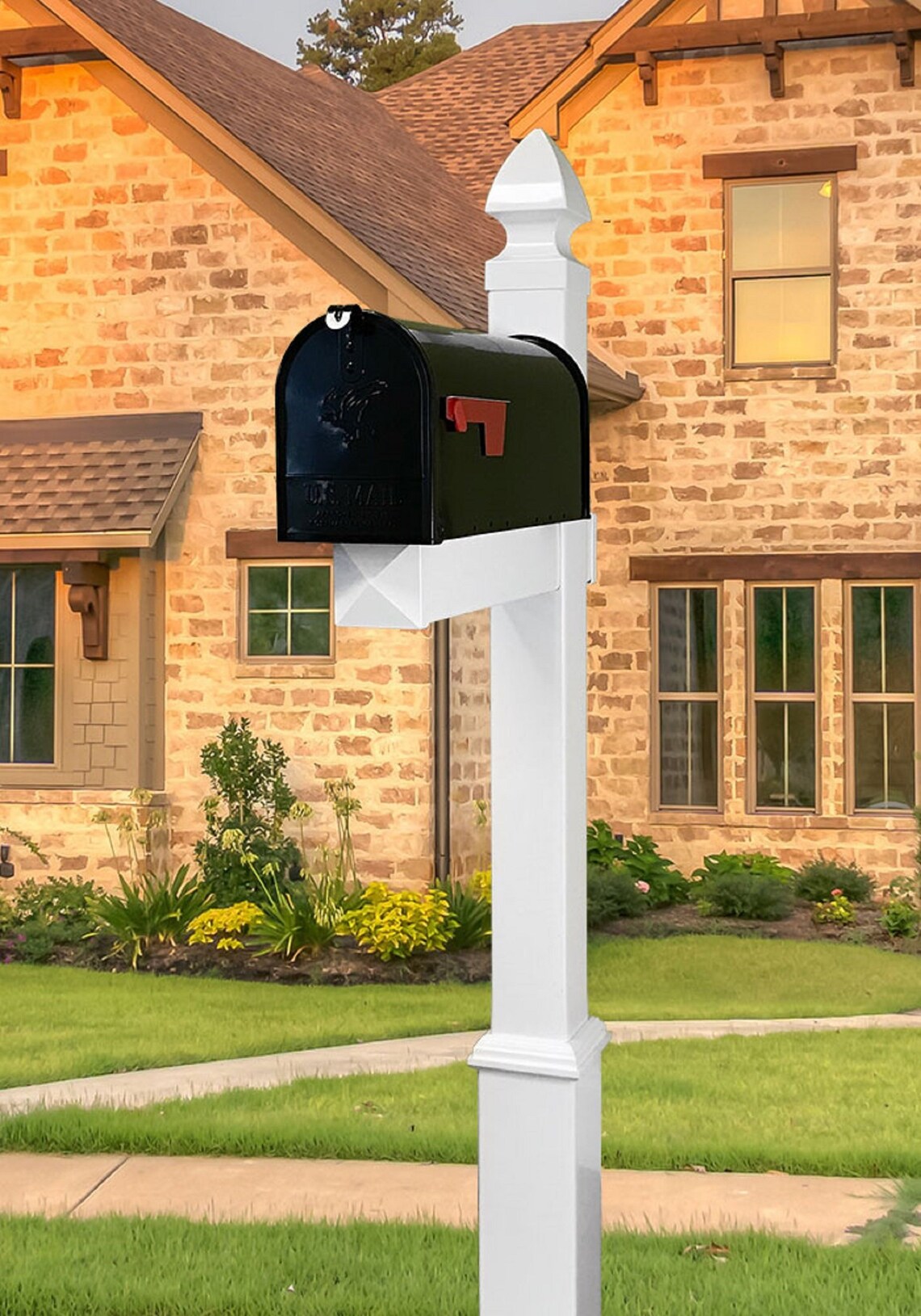 Mailbox With White Vinyl Post Decorative Base and Gothic Etsy