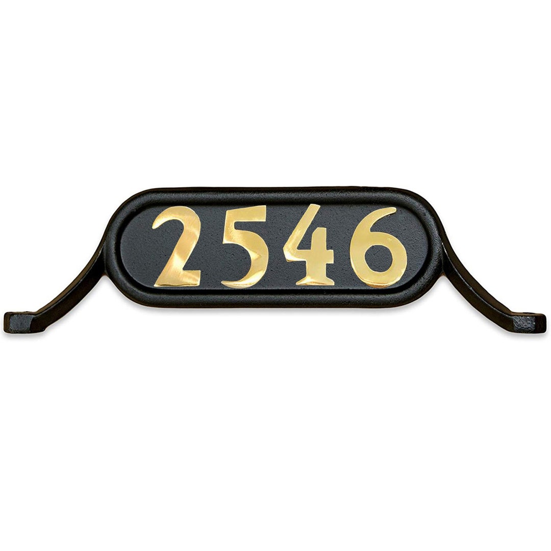 Style 2 Address Plate Includes Brass, Silver or Gold Numbers Mailbox