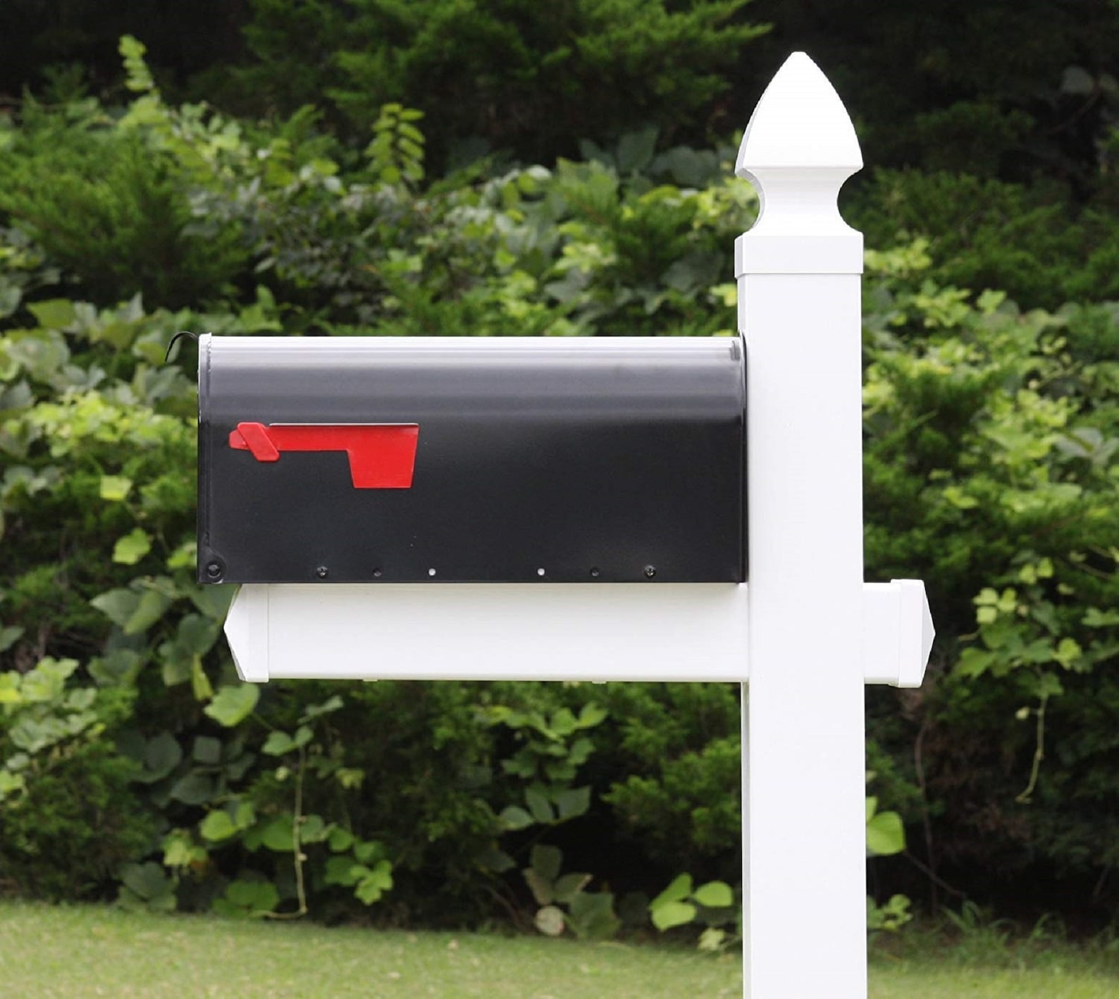 Mailbox With White Vinyl Post Standard Base and Gothic Style Etsy