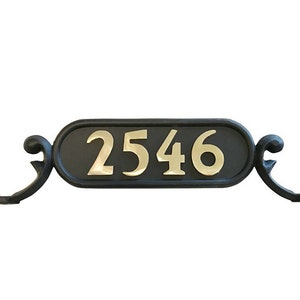Style 1 Address Plate Includes Brass, Silver or Gold Numbers – Mailbox Plaque for House Numbers – Double Sided