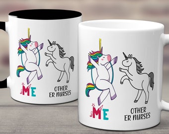 Christmas Gift for ER Nurse, Birthday Gift for Emergency Room Nurse, Best ER Nurse Christmas Gift, ER Nurse Unicorn Coffee Mug