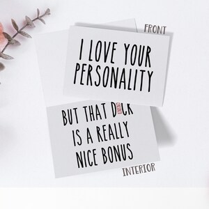 Naughty Valentines Day Card for Him, Cards for Husband, Boyfriend Card, Anniversary Card, Cards for Him, Inappropriate Valentines Day Cards