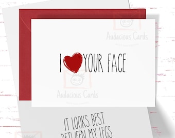 Valentines Day Gift for Him, Card for Husband, Boyfriend Card, Naughty Anniversary Card, Cards for Him, Inappropriate Valentines Gift