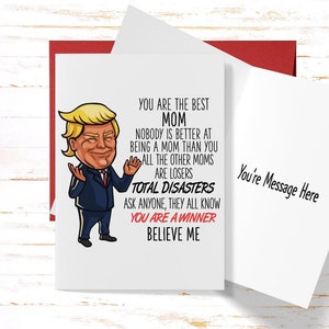 Trump Card Mom Gift, Trump Mom Card, Mothers Day Card for Her, Custom Personalize Family Card, Trump Funny Birthday Card, Mom Greeting Card