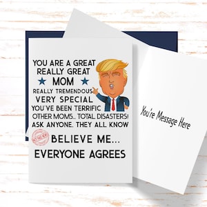 Mother’s Day Trump Card Mom Gift, Trump Mom Card, Mothers Day Card for Her, Trump Funny Birthday Card, Mom Greeting Card
