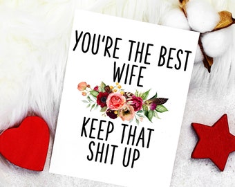 Best Wife Ever Valentines Day Card for Her, Cards for Wife, Best Wife Ever, Anniversary Card, Cards for Her, Funny Valentines Day Cards