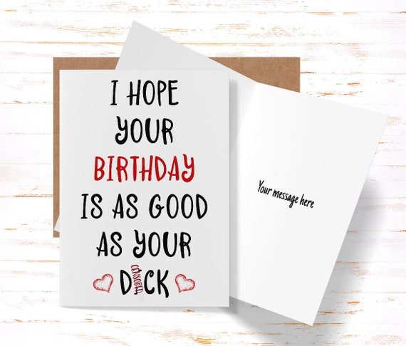 Naughty Birthday Card For Boyfriend Husband Partner Dirty | Etsy