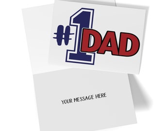 Dad Birthday Card #1 Dad, Funny Greeting Card for Dad Personalized Message, Father's Day Card, Gift For Dad