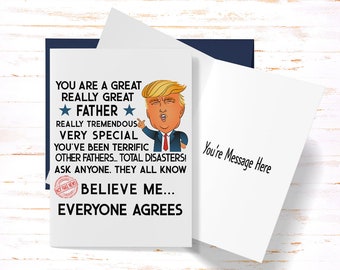 Christmas Trump Card Father Gift, Trump Dad Card, Fathers Day Card for Him, Trump Funny Birthday Greeting Card for Dad