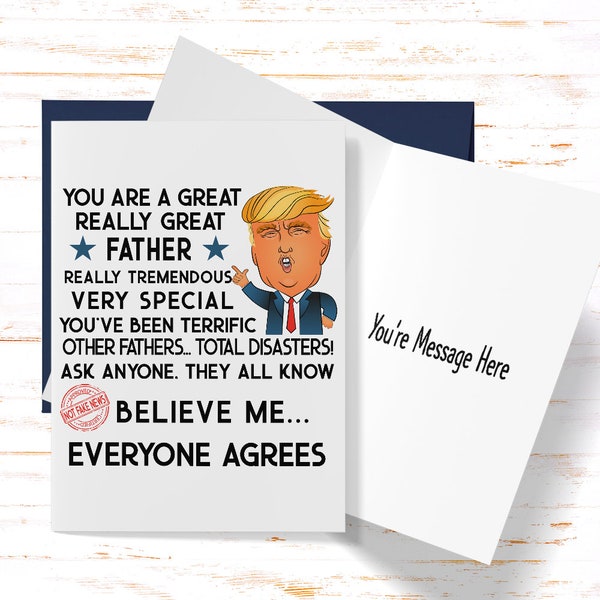 Donald Trump Fathers Day Card - Etsy